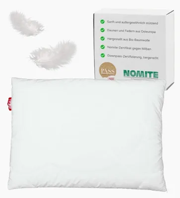 Productafbeelding van Wasbaar Verenkussen 40x80cm met Biologisch Katoen