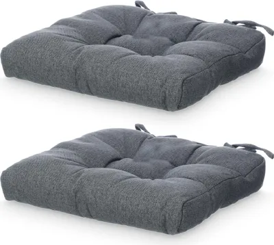 Obrázek produktu pro Sedáky na židle s prošíváním a šňůrkami, 40 × 40 cm, antracitová barva