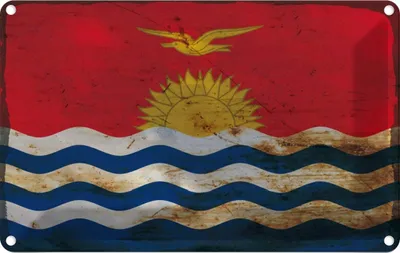 Produktbild von vianmo Blechschild 20x30 cm Kiribati Rost Flagge Fahne Wappen