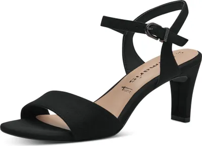 Produktbild von Tamaris Damen Sandale Sandalette Stoff weiche Haptik 1-28028-42, Größe:36 EU, Farbe:Schwarz