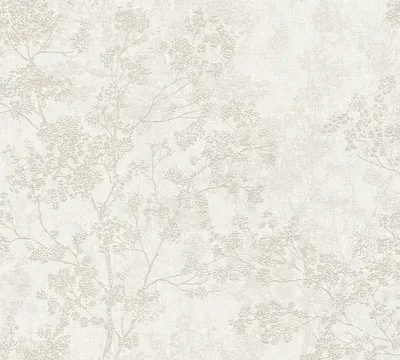 A close-up view of a textured wallpaper with a subtle floral branch pattern.