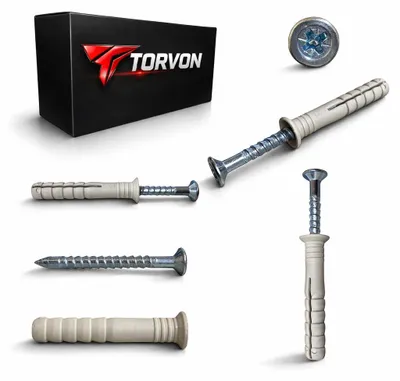 Zdjęcie produktu dla TORVON Kołki do mocowania wkrętami, kołki rozporowe z lejkiem do szybkiego montażu, 6x80 mm, 100 sztuk.