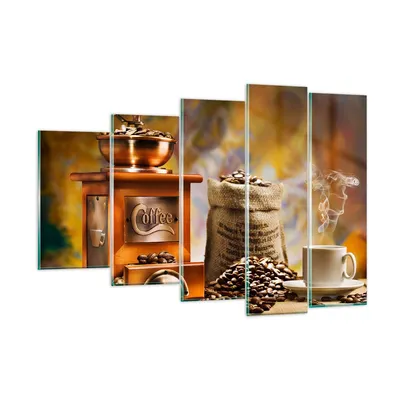 Produktbild von Bilder auf glas - Kaffee Körner Mühle Tasse - 150x100cm - Glasbilder - Wandbilder - Kunstdruck - zum Aufhängen bereit - Wanddekoration aus Glas - Glas Bilder - Wandbild auf Glas - GEG150x100-2592