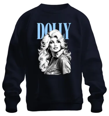 Produktbild von Dolly Parton Country Musik Legende Vintage Retro Sängerin Sweatshirt Pullover, Navy, L