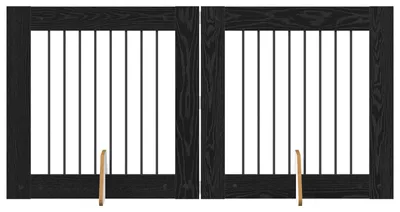 Zdjęcie produktu dla Brama dla psów vidaXL z słupkami (2 szt.) – czarny dąb, 80 x 80 cm