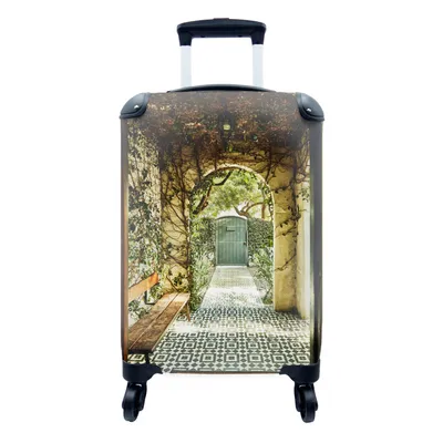 Produktbild von MuchoWow® Koffer Handgepäck Trolley Rollkoffer Kleine Reisekoffer mit 4 Rollen - Abstrakte Ansicht Tor mit Efeu - Cabin Size < 55x40x23 cm & 55x40x20 cm - Fotokoffer - Kabinenkoffer - Boardgepäck - Reise-Box - Reisekoffer - Reisegepäck - Koffer mit Bild - Trolley für Kinder