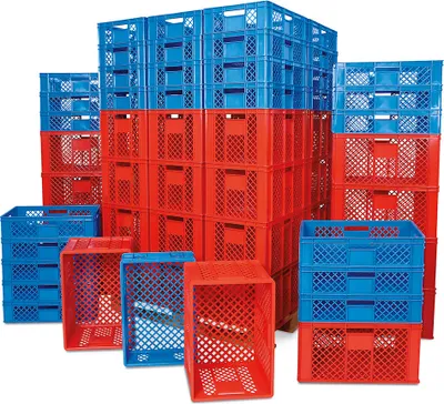 Produktbild von 78 Bäckerkisten in 2 Größen/Farben, 42x 600x400x150mm blau,36x 600x400x320mm rot