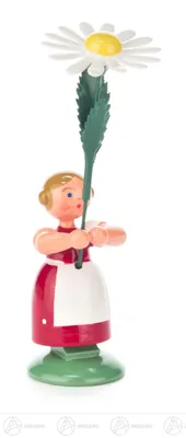 Obrázek produktu pro Velikonoční a jarní květinová dívka s bílou kopretinou Výška cca 11 cm NOVINKA