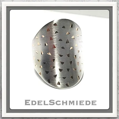 Produktbild von breiter Bandring 925 Silber gewölbt u mattiert #60
