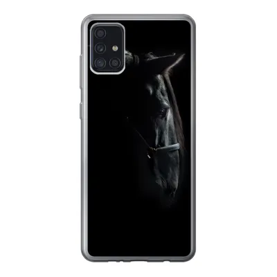 Produktbild von MuchoWow® Handyhülle Schutzhülle Hülle für Samsung Galaxy A52 5G Pferd - Leicht - Schwarz Silikon Softcase Handy Hülle - Umschlag