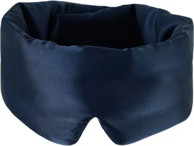 Image de INF Masque de sommeil en soie double face ajustable Bleu marine