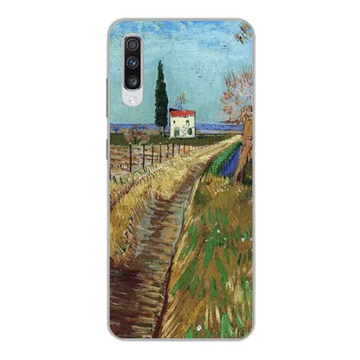 Produktbild von MuchoWow® Handyhülle Schutzhülle Hülle für Samsung Galaxy A70 Weg durch ein Weidenfeld - Vincent van Gogh Silikon Softcase Handy Hülle - Schutzhaube