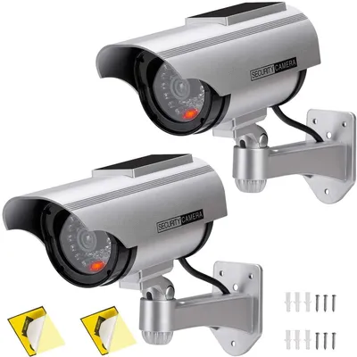 Produktbild von AlfaView Kamera Dummy Solarbetriebene Überwachungskamera Attrappe Fake Kamera At