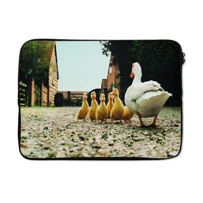 Produktbild von MuchoWow® Laptop Hülle 14 ZollEnte mit Jungen Laptoptasche - Laptoptasche - Stoßsicher - Schutzhaube