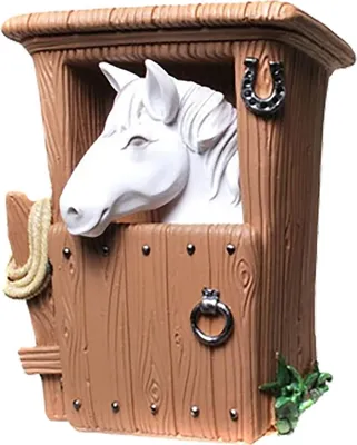 Produktbild von Reiten Spardose mit Pfropfen weißes Pferd steht im Stall