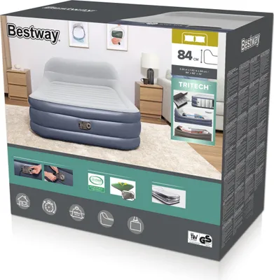 Zdjęcie produktu dla materac Bestway Tritech Queen 226 x 152 x 84 cm z wbudowaną pompką AC