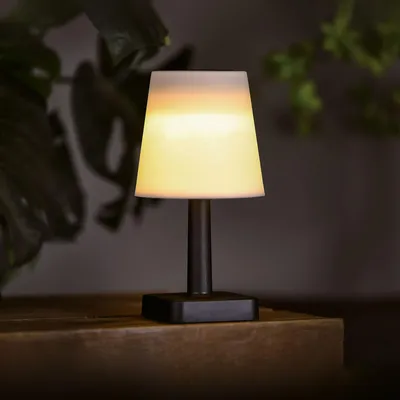 Productafbeelding van Zonnepaneellamp voor buiten, werkt op zonne-energie, Ø12 x 23 cm - Wit - Warmwit LED-licht - IP44 - Draadloos - Geschikt voor tuin, terras en balkon [13006]