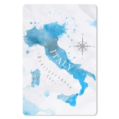 Produktbild von MuchoWow® Mauspad Mousepad Weltkarte - Blau - Italien 40x60 cm - Mousepads - Maus Mat - Pad - Mausunterlage - Schreibtisch Accesoire