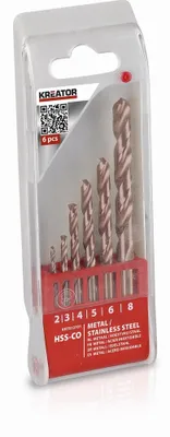 Zdjęcie produktu dla KREATOR KRT012701 - 6 szt. wierteł HSS do metalu COBALT