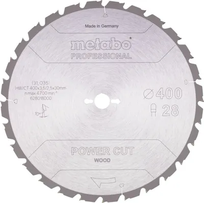 Produktbild von Metabo Sägeblatt power cut wood - professional, 400x30 Z28 TZ 10°