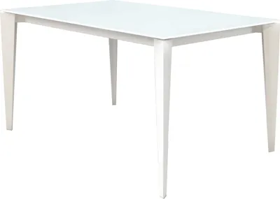 Immagine prodotto di Milani Home - tavolo da pranzo allungabile 90 x 140/180/220 cm, bianco e trasparente, piano in vetro temperato e struttura in acciaio
