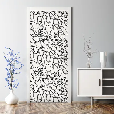 Produktbild von Dekorative Türposter Aufkleber selbstklebend Klebefolie Geometrische Blumen 70 x 200 cm