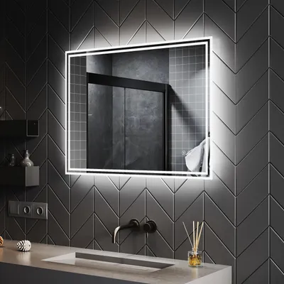 Obrázek produktu pro Koupelnové zrcadlo SONNI LED s dotykovým spínačem Barevná teplota bílého pozitivního světla 60 x 80 cm Zrcadlo na stěnu bez mlhy S funkcí Bluetooth Oba Ar