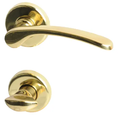 Produktbild von Rosettengarnitur für Bad-WC-Türen, inkl. WC-Riegel, Cliprosette Ø50mm