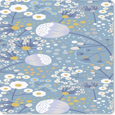 Produktbild von MuchoWow® Mauspad Mousepad Muster - Kamille - Blumen 20x20 cm - Mousepads - Maus Mat - Pad - Mausunterlage - Desk Mat - Bureauartikeln