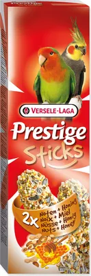 Produktbild von Versele Laga Prestige Sticks Big Parakeets Nuts & Honey 140G - Nuss- und Honigflaschen für mittelgroße Papageien