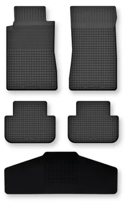Produktbild von Gummi-Fußmatten + Tunnel für Mercedes S W220 1998-2005 (Limousine) – 5-tlg, Schwarz, Semi-Universal, angepasst – Wielganizator Semi-Universal