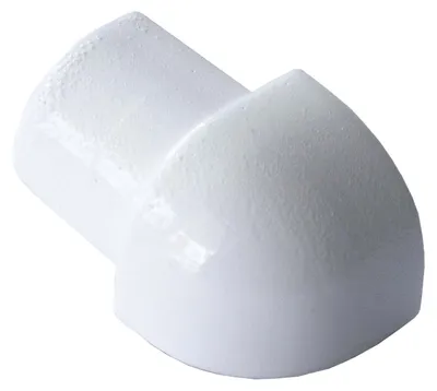 Produktbild von Dalsys Außeneck für Fliesenschiene Aluminium (eloxiert) Viertelkreisprofil 10mm, Weiß Fliesenprofil