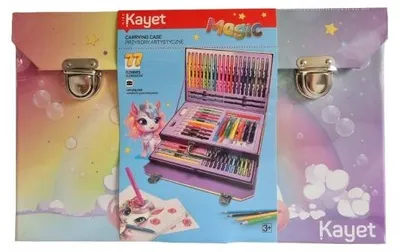 Produktbild von Kayet Künstler-Set Einhorn 77 Teile Mal- und Zeichenset
