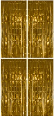 Produktbild von 4x Lametta Vorhang - gold - 91x244 cm