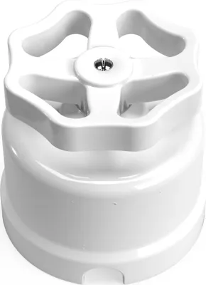 Immagine prodotto di Creative-Cables Interruttore Deviatore in porcellana con manopola – (Bianco con manopola bianca, Ø 66,5 mm) – Tensione 250V, Corrente 16A –
