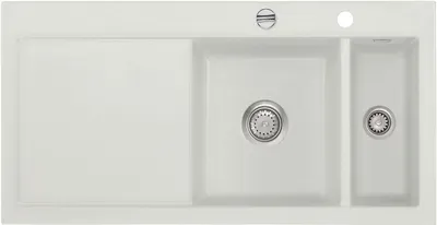 Produktbild von Flächenbündige Spüle MERA 100 F Alu Becken rechts - Excenterbedienung