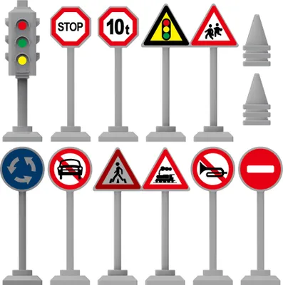 Produktbild von Set Verkehrszeichen 10 Stück aus Kunststoff