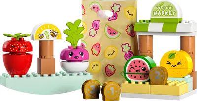Produktbild von LEGO 10983 DUPLO My First Biomarkt, Spielzeug-Shop-Set für Jungen und Mädchen, Lernspielzeug für Kleinkinder ab 1,5 Jahren, Obst- und Gemüsezubehör