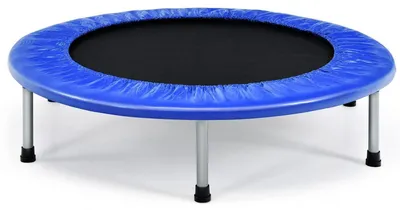 Obrázok produktu pre Mini trampolína, priemer 97 cm, skladacia, fitness trampolína pre dospelých a deti, nosnosť do 150 kg, modrá