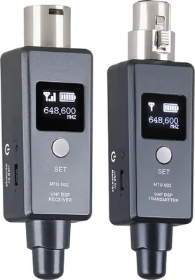 Obrázok produktu pre 1 pár mikrofónového bezdrôtového systému Bezdrôtový vysielací systém Vysielač a prijímač pre dynamický/kondenzátorový mikrofón