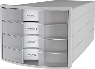 Immagine prodotto di Cassetto a 4 scomparti grigio chiaro per formato A4/C4