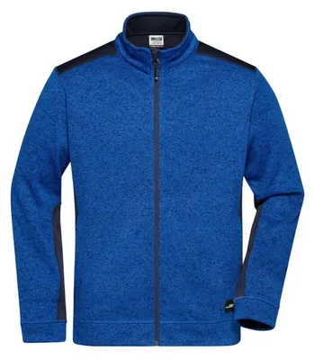 Produktbild von James and Nicholson - "Strong" Fleecejacke für Herren - Arbeit LT6057 (XL) (Königsblau Melange/Marineblau)