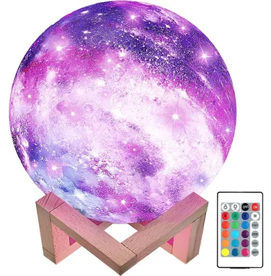 Immagine prodotto di Lampada Lunare 3D RGB Viola con Telecomando KP40191