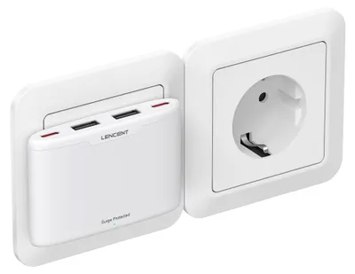Produktbild von LENCENT Flaches USB C Ladegerät Slim Wandladegerät Netzteil 4-Port Charger – 17W