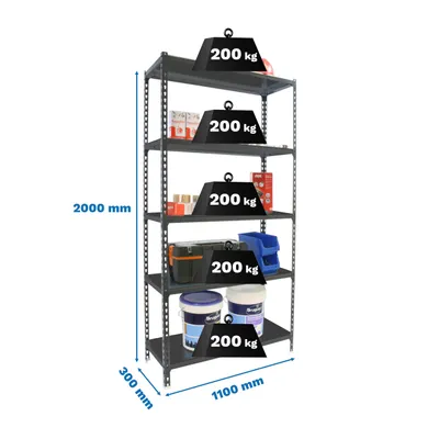 Produktbild von Metallregal SIMONCLICK SUPERPLUS 5/300 ANTHRAZIT/ANTHRAZIT