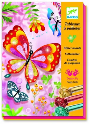 Produktbild von DJECO Glitzer-Kunstset mit Schmetterlingen Kreativ für Kinder
