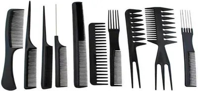 Produktbild von 10-teiliges Kammset für Friseur und Haarstyling mit Spitzkamm, breitem Kamm und feinem Kamm