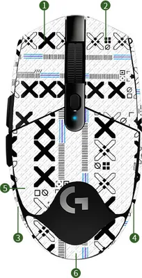 Produktbild von INF Verbesserter Halt: Anti-Rutsch-Mausaufkleber für Logitech G304 Schwarz-Weiss