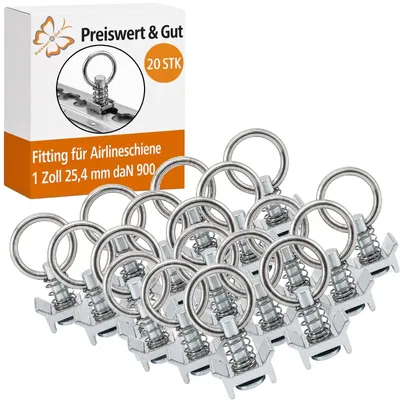 Produktbild von 20x Airlineschiene Fitting 1 Zoll 25,4mm Zurröse Airline Schiene SWL/WLL daN 900