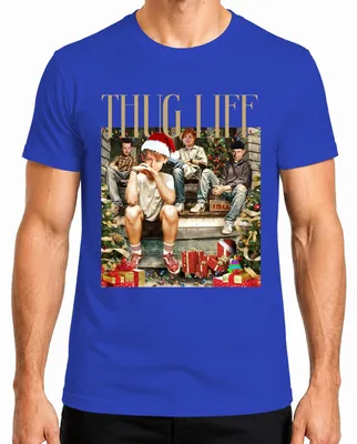 Zdjęcie produktu dla Thug Life Kevin Home Alone Gangster Marv Harry Kate - Koszulka męska Christmas Xmas, Niebieski, M